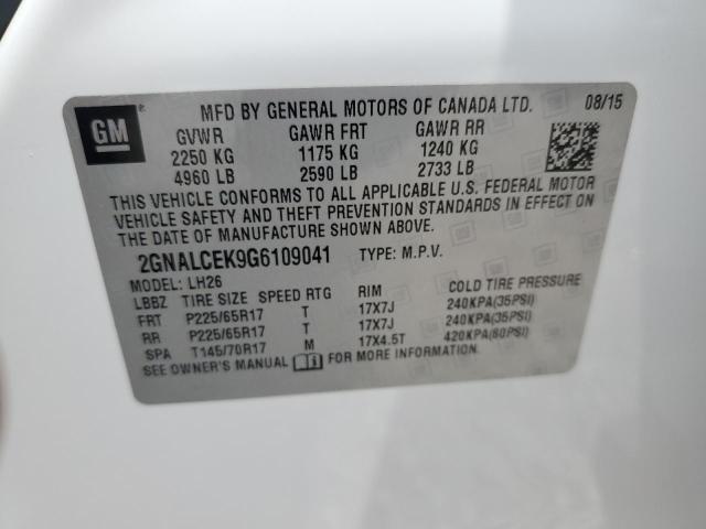 2016 CHEVROLET EQUINOX LT - 2GNALCEK9G6109041