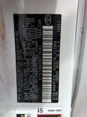 2022 TOYOTA CAMRY LE 4T1C11AK3NU716483