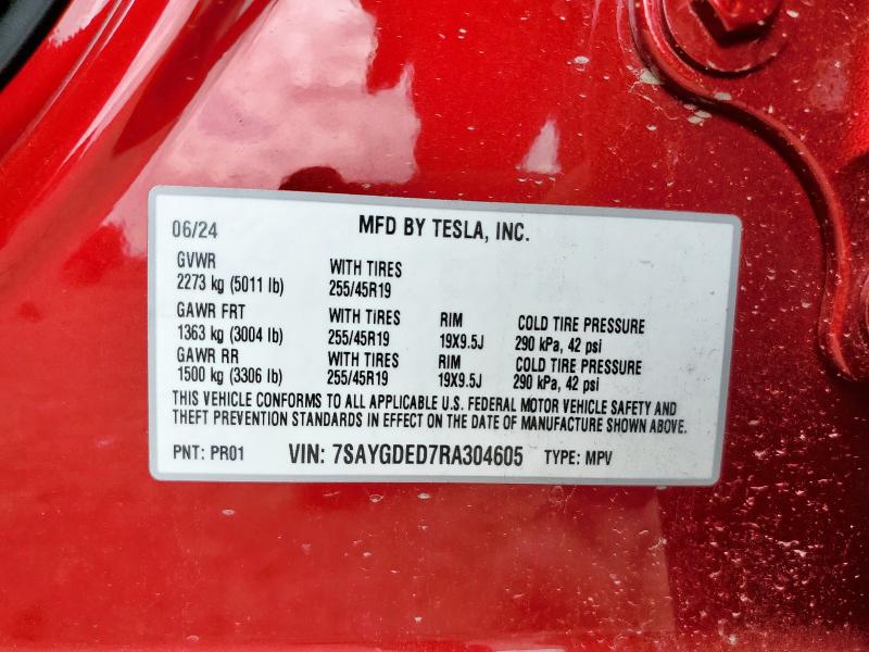 2024 TESLA MODEL Y - 7SAYGDED7RA304605