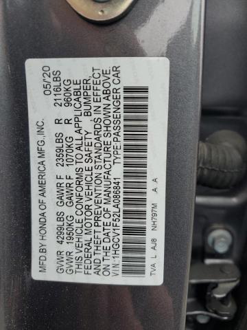 2020 HONDA ACCORD EXL - 1HGCV1F52LA086841