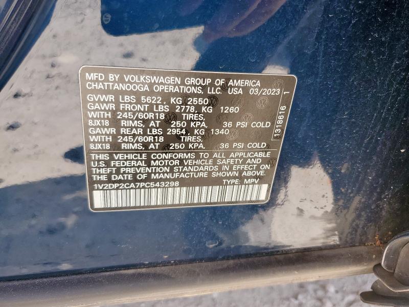 2023 VOLKSWAGEN ATLAS SE 1V2DP2CA7PC543298