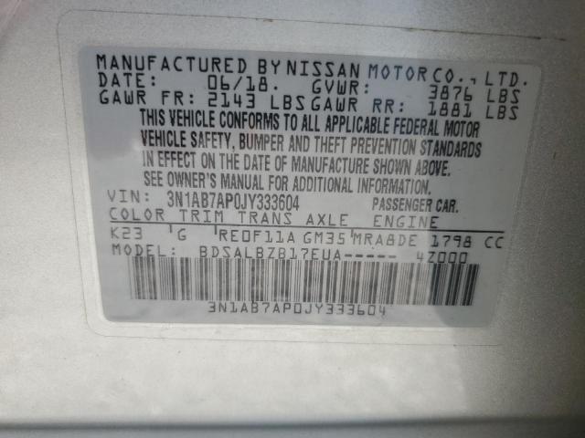 2018 NISSAN SENTRA S - 3N1AB7AP0JY333604