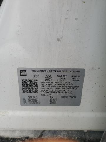 2022 CHEVROLET EQUINOX RS 2GNAXWEV2N6136417