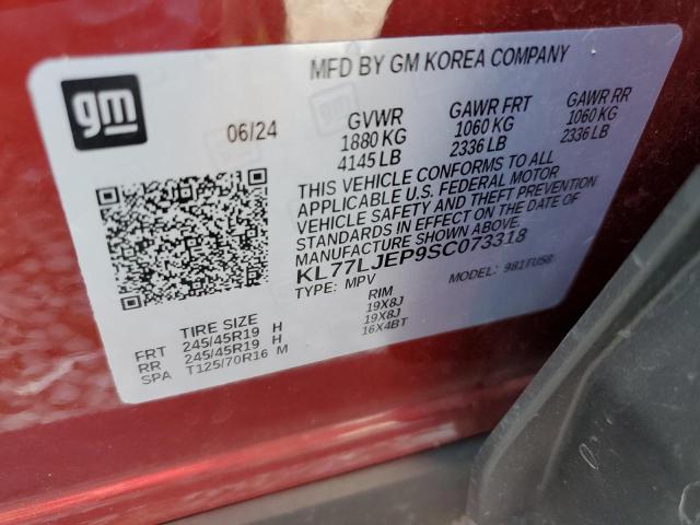 2025 CHEVROLET TRAX 2RS KL77LJEP9SC073318