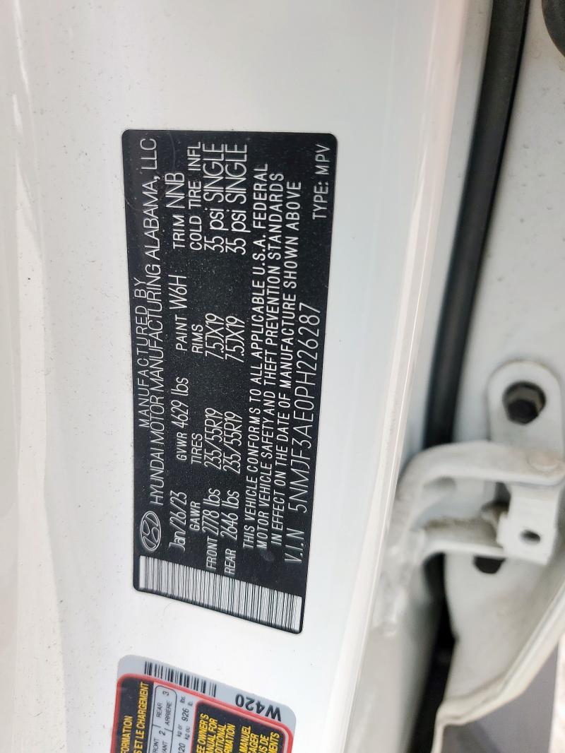 2023 HYUNDAI TUCSON SEL 5NMJF3AE0PH226287