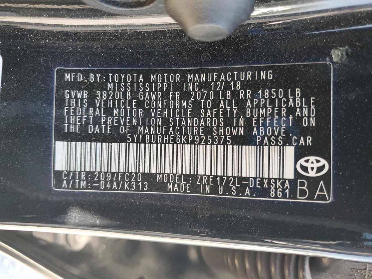 Toyota Corolla l 2019