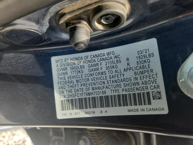 2021 HONDA CIVIC EXL 2HGFC1F79MH703188