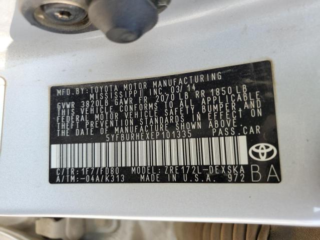 2014 TOYOTA COROLLA L - 5YFBURHEXEP101335