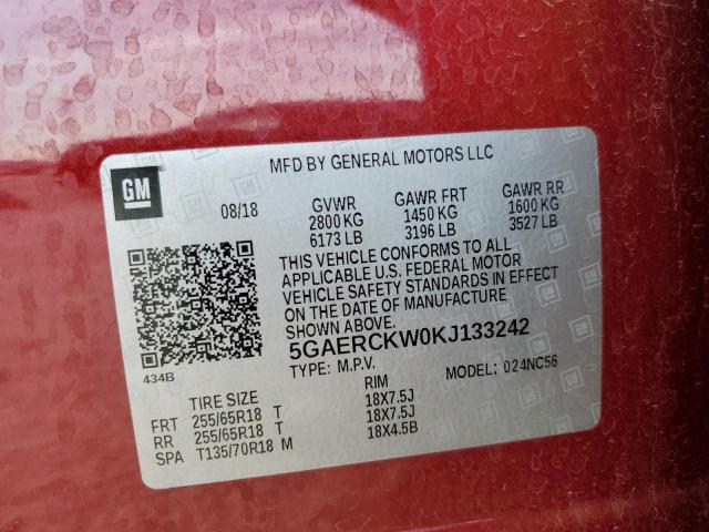 2019 BUICK ENCLAVE PR - 5GAERCKW0KJ133242