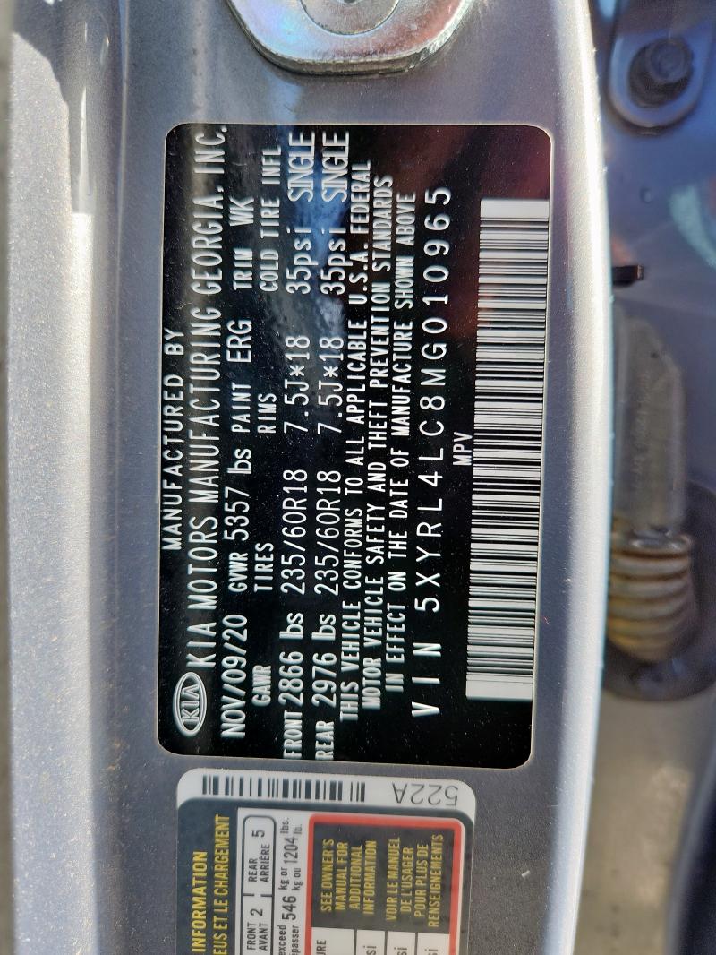 2021 KIA SORENTO S 5XYRL4LC8MG010965