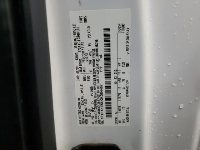 2019 FORD F150 SUPER CAB 1FTFX1E58KKD84407
