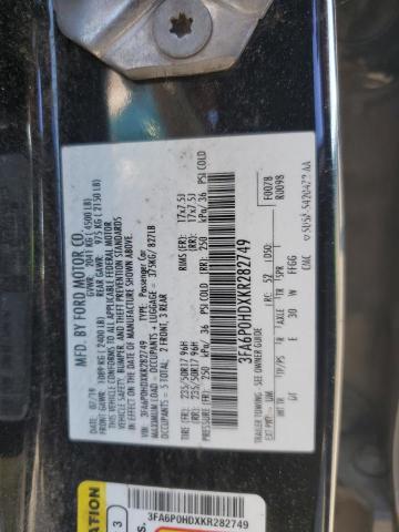 2019 FORD FUSION SE - 3FA6P0HDXKR282749