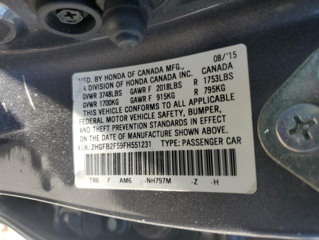 2015 HONDA CIVIC LX - 2HGFB2F59FH551231