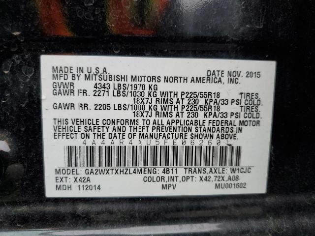 2015 MITSUBISHI OUTLANDER - 4A4AR4AU5FE062601