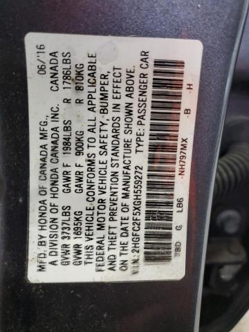 2016 HONDA CIVIC LX 2HGFC2F5XGH559272