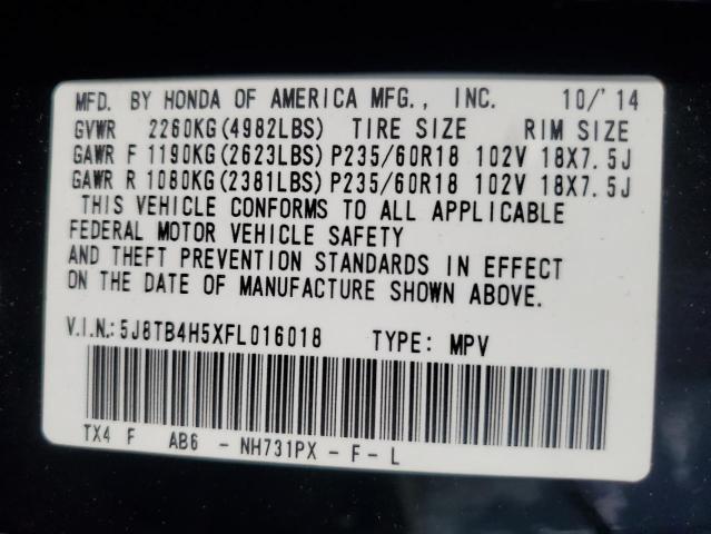2015 ACURA RDX TECHNO 5J8TB4H5XFL016018