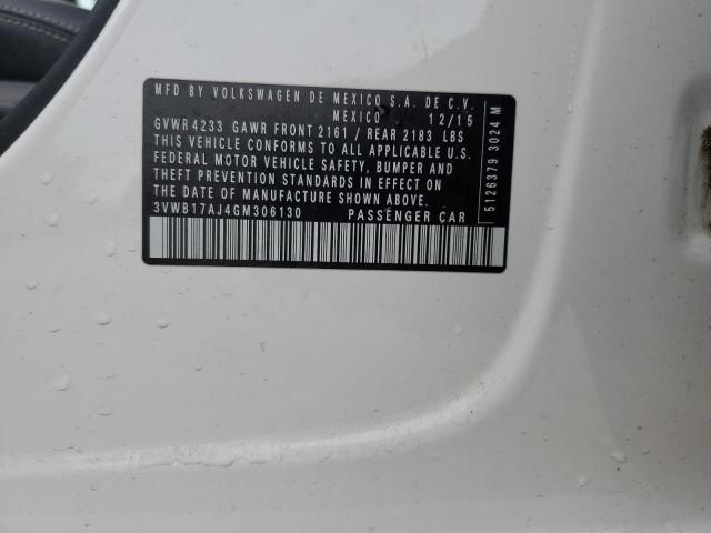 2016 VOLKSWAGEN JETTA SPOR 3VWB17AJ4GM306130