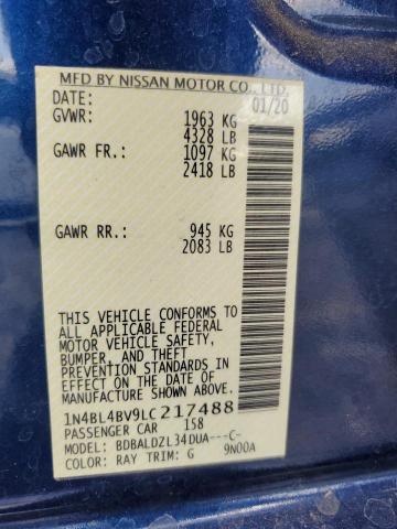 2020 NISSAN ALTIMA S - 1N4BL4BV9LC217488