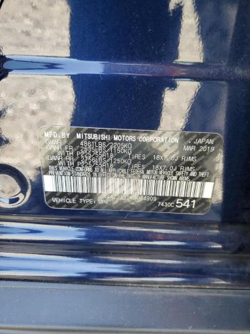2019 MITSUBISHI OUTLANDER JA4AZ3A31KZ044909