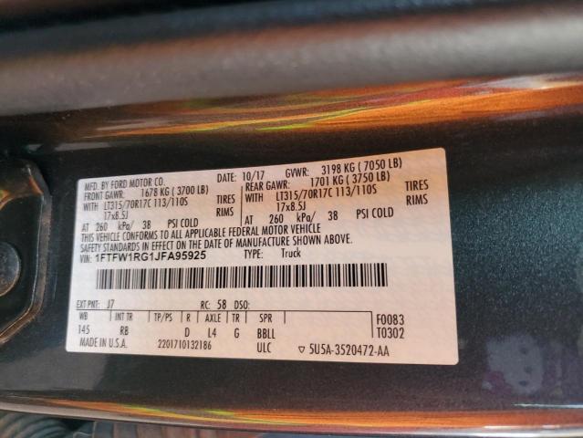 2018 FORD F150 RAPTO - 1FTFW1RG1JFA95925