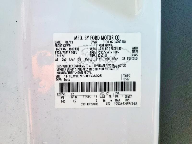 2013 FORD F150 SUPER - 1FTEX1EM6DFB36025