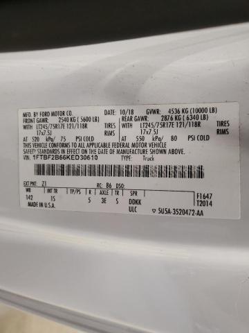2019 FORD F250 SUPER 1FTBF2B66KED30610