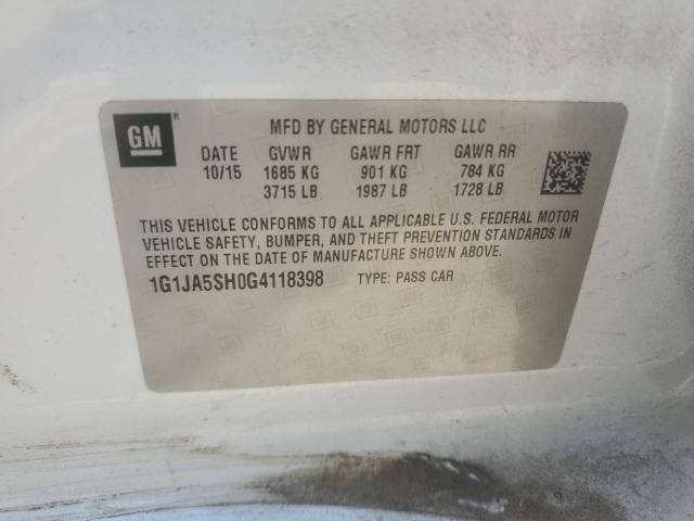 2016 CHEVROLET SONIC LS 1G1JA5SH0G4118398