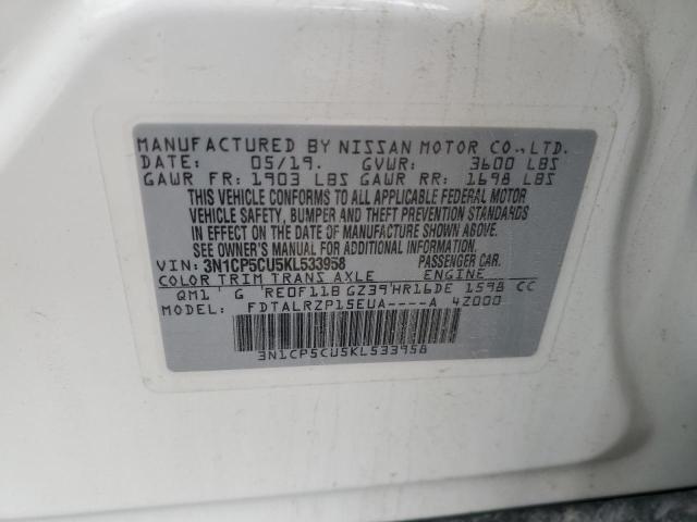 2019 NISSAN KICKS S 3N1CP5CU5KL533958