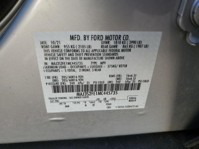 2021 FORD ECOSPORT S MAJ3S2FE1MC445735