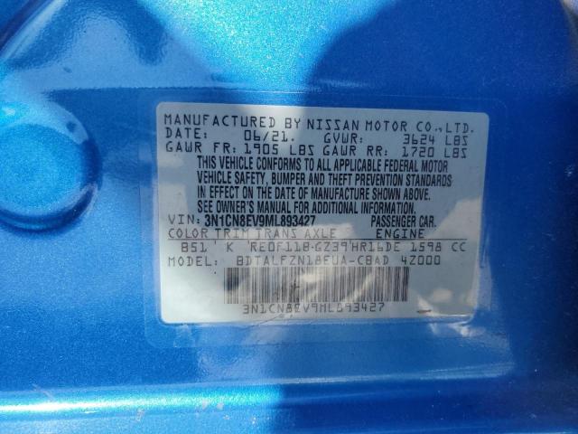 2021 NISSAN VERSA SV 3N1CN8EV9ML893427