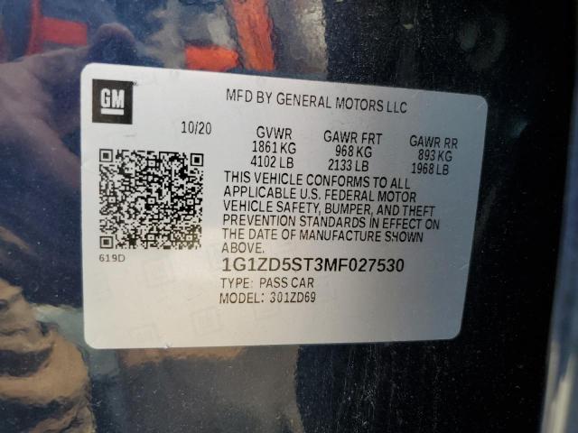 2021 CHEVROLET MALIBU LT - 1G1ZD5ST3MF027530