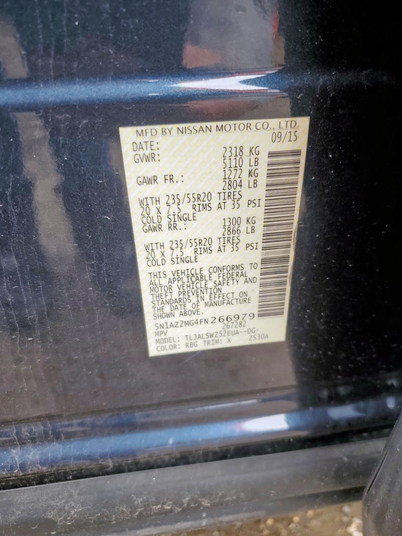 2015 NISSAN MURANO S 5N1AZ2MG4FN266979