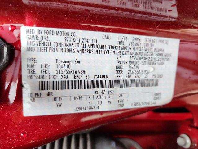 2017 FORD FOCUS SE 1FADP3K22HL209799
