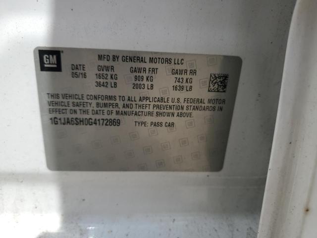 2016 CHEVROLET SONIC LS 1G1JA6SH0G4172869