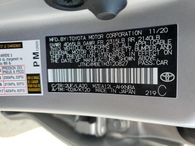 2021 TOYOTA COROLLA XS JTNC4MBE1M3120827