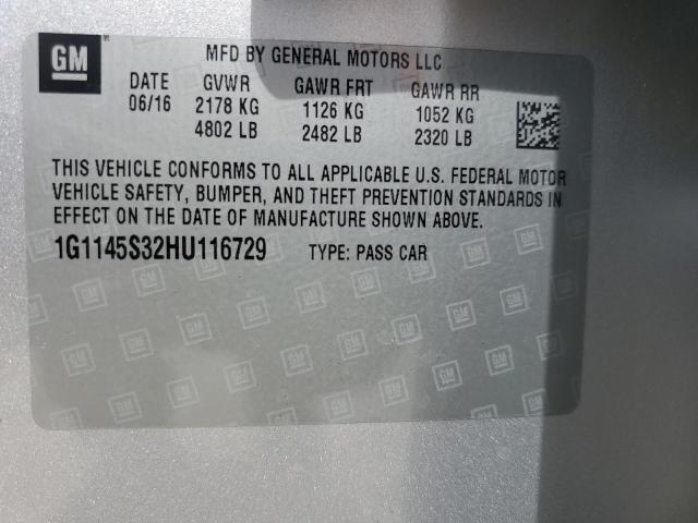 2017 CHEVROLET IMPALA PRE 1G1145S32HU116729
