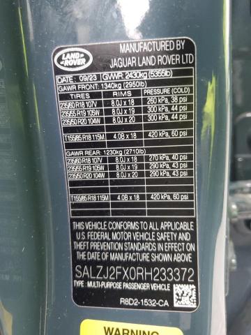 2024 LAND ROVER RANGE ROVE SALZJ2FX0RH233372