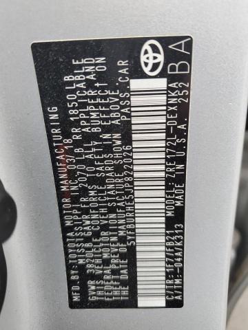 2018 TOYOTA COROLLA L - 5YFBURHE5JP822026