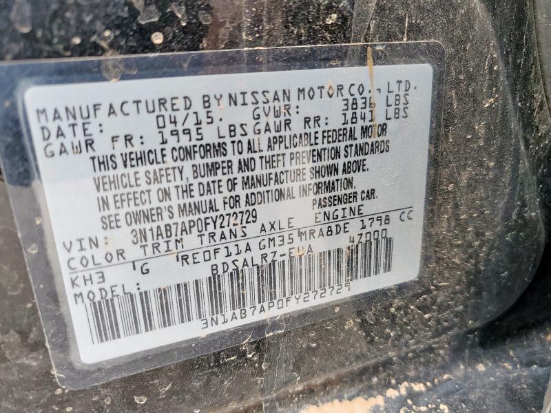 2015 NISSAN SENTRA S 3N1AB7AP0FY272729