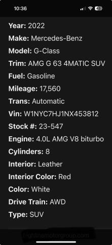 W1NYC7HJ1NX453XXX Mercedes-benz G-class 63 Amg 2022