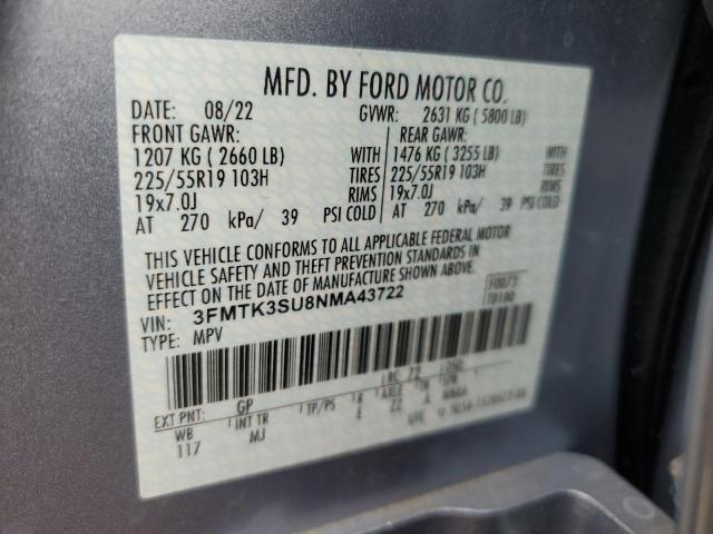 2022 FORD MUSTANG MA 3FMTK3SU8NMA43722