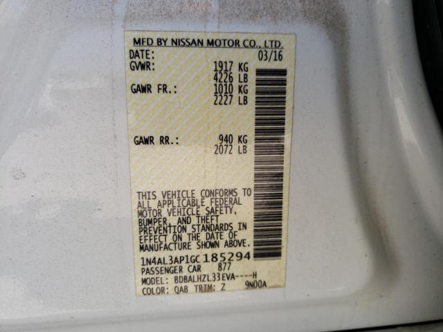 2016 NISSAN ALTIMA 2.5 - 1N4AL3AP1GC185294