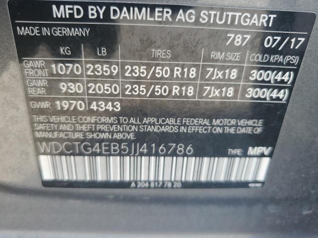 2018 MERCEDES-BENZ GLA 250 WDCTG4EB5JJ416786