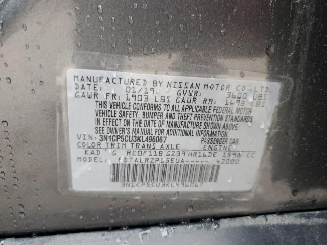 2019 NISSAN KICKS S 3N1CP5CU3KL496067