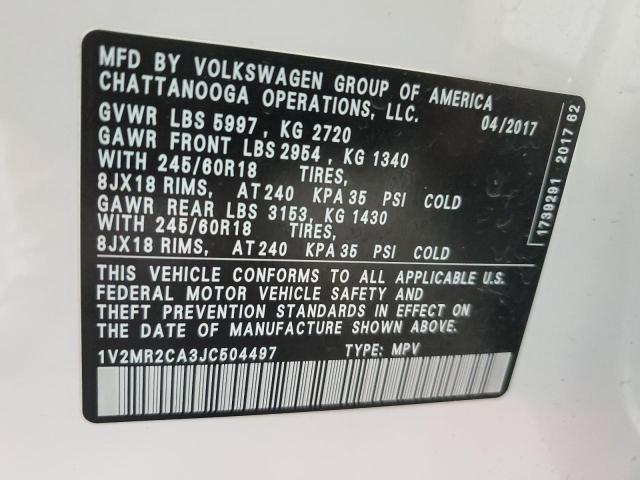 2018 VOLKSWAGEN ATLAS SEL - 1V2MR2CA3JC504497