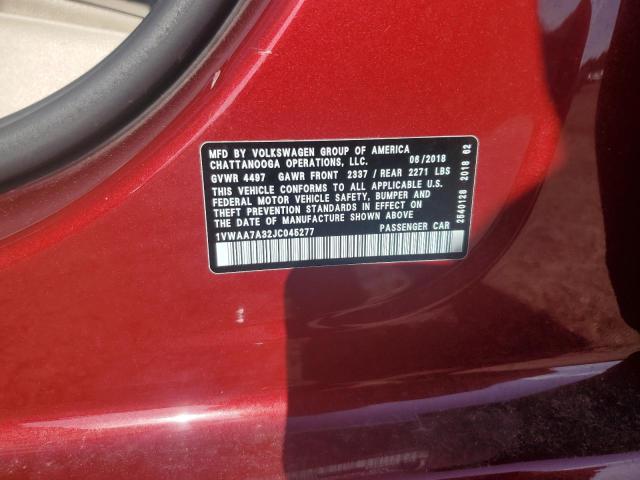 2018 VOLKSWAGEN PASSAT S - 1VWAA7A32JC045277