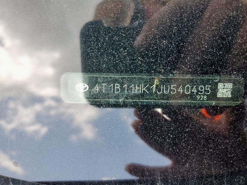 2018 TOYOTA CAMRY L 4T1B11HK1JU540495