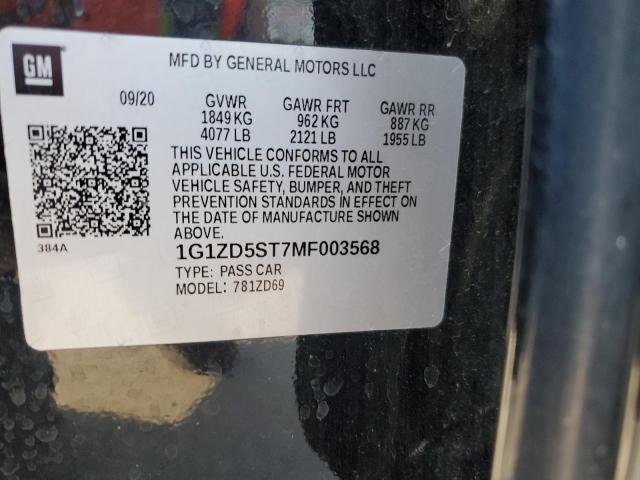 2021 CHEVROLET MALIBU LT 1G1ZD5ST7MF003568