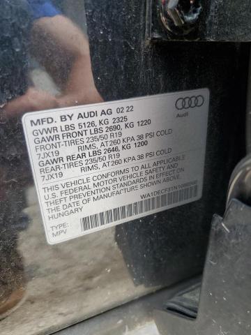 2022 AUDI Q3 PREMIUM WA1DECF31N1086968