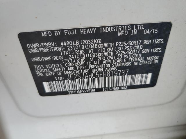 2015 SUBARU FORESTER 2 - JF2SJAHC5FH819737